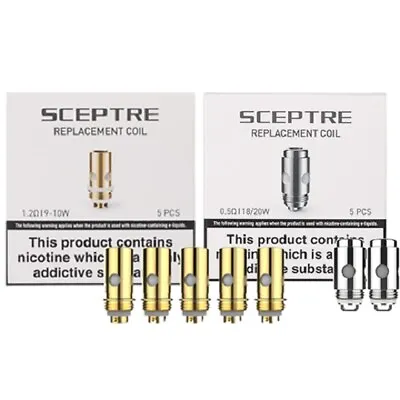 £6.99 • Buy Innokin Sceptre S Sensis Coils 0.25Ω 25-35W, 0.5Ω 18-20W & 1.2Ω 9-10W (5pk)
