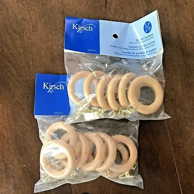 $12.95 • Buy Kirsch Wood Clip Rings For 3/4 In Poles Birch Finish Lot Of 14