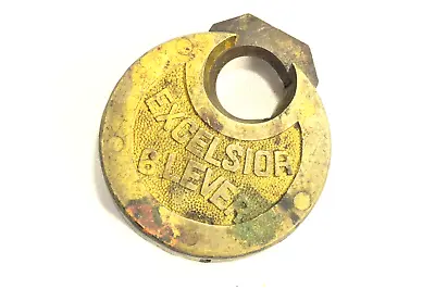 Vintage Excelsior 6 Lever Brass Padlock Ornate Lock • $26.95