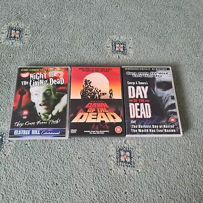 Set Of Night Of Living Dead Dawn Of The Dead Day Of The Dead DVD Zombie Monsters • £9.99