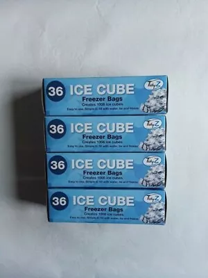 28 Cubes 1 Bag Clear Disposable Ice Cube Freezer Bags Bbq Picnic Party Ice Cubes • £2.42