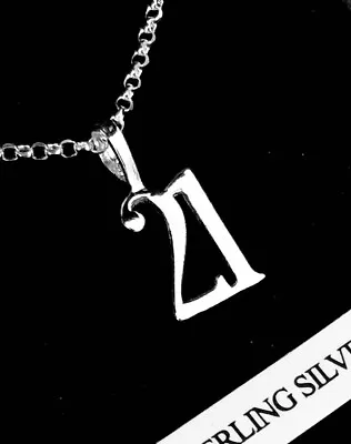 £12.99 • Buy Solid Sterling Silver 21st Birthday Necklace Pendant Gift UK Supplier Free Box