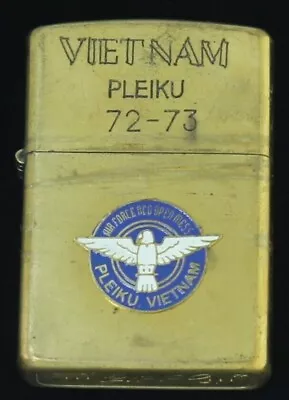 USAF Pleiku NCO Open Mess 1972 1973 Vietnam Zippo Lighter • $55