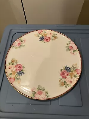 Mikasa Rosemead FX013 11 3/4” Round Cake Plate Flowers Fruit Gold Rim • $9.99