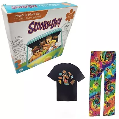 2 Piece Scooby Doo Lounge Pajamas Set Men's Size L Tie Dye Pants & T Shirt L7 • $35.99