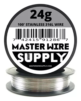 MWS - Stainless Steel 316L - 100 Ft - 24 Gauge - Round Wire • $8.99