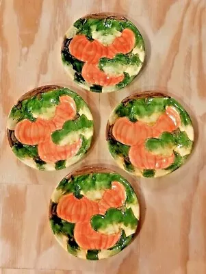 $14.52 • Buy Vintage FWC The Cooks Bazaar 7  Pumpkin/Leaves Dessert Plates Set Of 4 Harvest