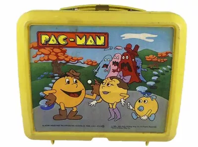 Vintage 1980s PAC-MAN Aladdin Plastic Lunch Box No Thermos 1982 Miss PAC-MAN • $34.97