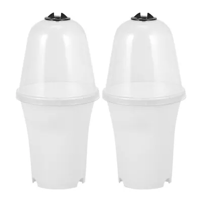  2 Pcs White Plastic Suffocation Cover Vegetable Container Mini Flower Pots • £6.35