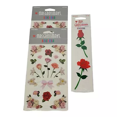 Vintage Mrs Grossman's Stickers Giant Rose Garden Strip Rose 3 Packages • $9.95