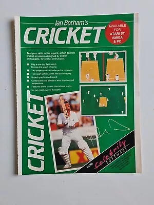 Ian Bothams Cricket Atari St Amiga Game ADVERT 9X12  MINI POSTER • £10.11