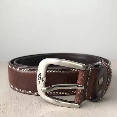 Diesel Mens Belt Leather Coated Brown Size 38 / 110 Cm • $25