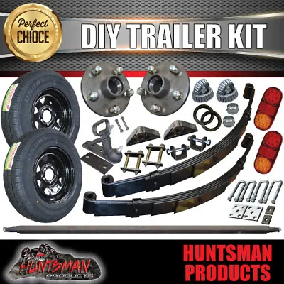 $585 • Buy 1000KG Eye To Eye DIY Single Axle Trailer Kit Inc LED Lights + Wheels & Tyres