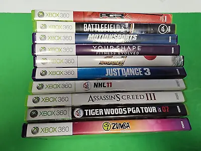 XBox 360 Assorted Game Lot Bundle (10) Assassins Creed Battlefield PGR O4 • $19.99