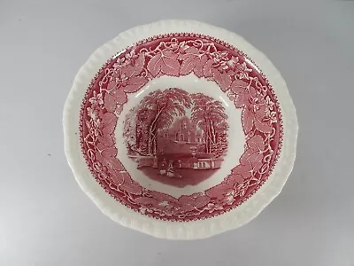 Masons Vista Serving Bowl Vintage Red Pink Patent Ironstone 20cm Diameter • £18.95