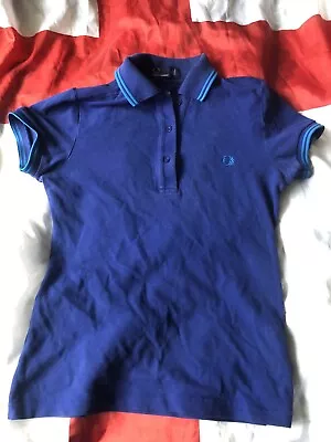 £4.99 • Buy Ladies Fred Perry Twin Tipped Blue Polo Shirt Skingirl Size 8