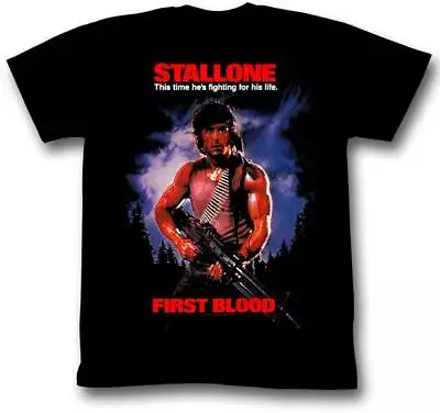 Rambo First Blood This Time He's Fighting For His Life Men's T Shirt 80's Movie • $23.50