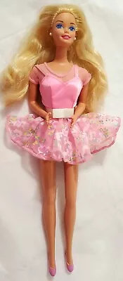 VTG My First Tea Party Barbie Doll Blonde Blue Eyes Pink Dress Ballet 1995 14592 • $19.50