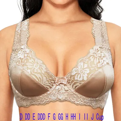 Plus Size Bra Women Bras Unpadded Sexy Lingerie Underwired Brassiere EFGGHIJ Cup • $10.99