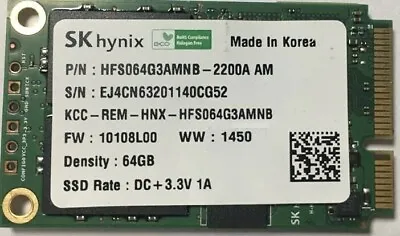 £24.99 • Buy SK Hynix MSATA 64GB SSD 3.3V HFS064G3AMNB-2200A AM