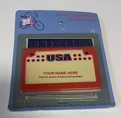 Vintage Kids Bicycle License Plate Create Your Own Sealed Plastic Package NOS • $8