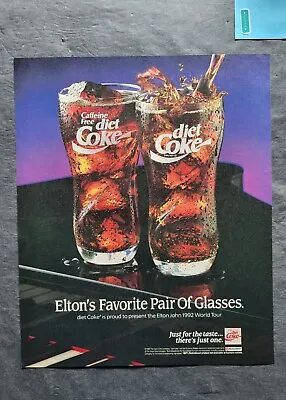 Elton John's  Favorite Pair Of Glasses  Promo Print Advertisement Vintage 1992 • $8.95