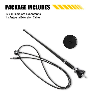 16in Radio Stereo Antenna Stealth FM AM For Vehicle Motorcycle W/Extension Cable • $12.99