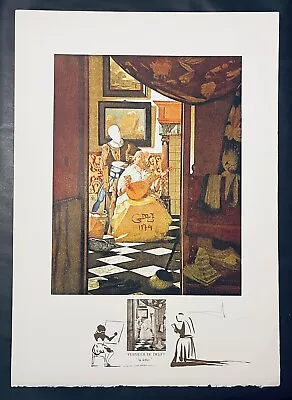 Salvador Dali Vermeer La Lettre Hand Signed Original Lithograph Love Letter Art • $3200