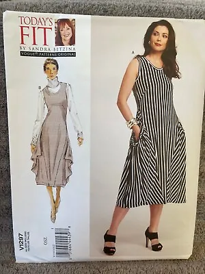 Vogue Pattern V1297 Ms TODAY'S FIT~Sandra Betzina Dresses W/Side Drapes All Size • $7.75