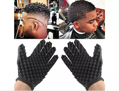 Wave Barbers Sponge Hair Brush Hair Curl Glove Afro Curl Twist Dreads Coil Wave • £6.44