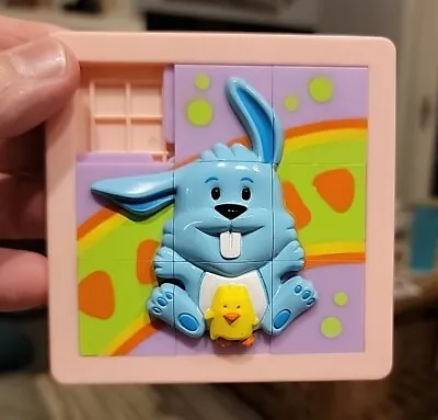 Vintage 1998 Easter Bunny Slide Sliding Tile Puzzle By Soma Pink Blue 4inch • $8.99