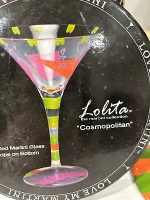 Lolita Martini Glass  COSMOPOLITAN  - NEW -Hand Painted-Recipe Included*+ • $9.95