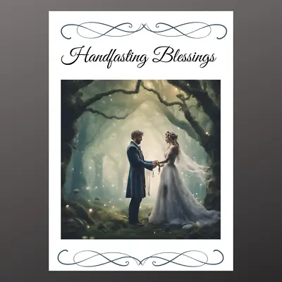 Handfasting Blessing Card Pagan Wiccan Gothic Personalised Option Seeded Wedding • £2.99