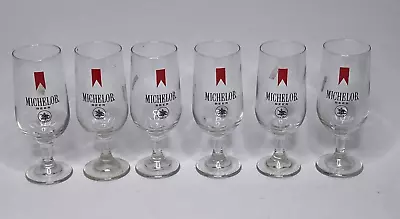 NOS Vintage Michelob Beer Glass Lot(6) 1970s 12 Oz Stemware Goblets • $29.42