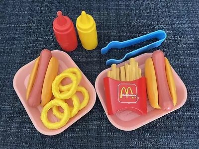 Vintage Fisher Price Fun With Food Hot Dog With Fries Onion Ring Ketchup Mustard • $20