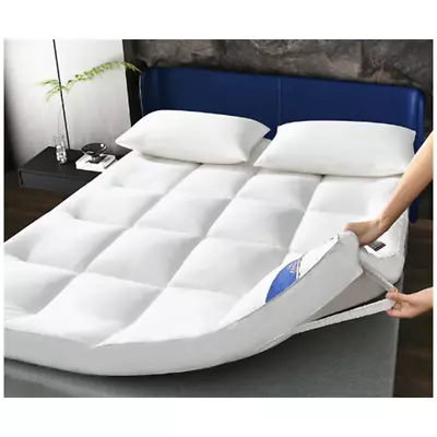 4  Inch Mattress Topper Luxury Soft Hotel Quality Microfiber All Size 10cm Deep • £23.97