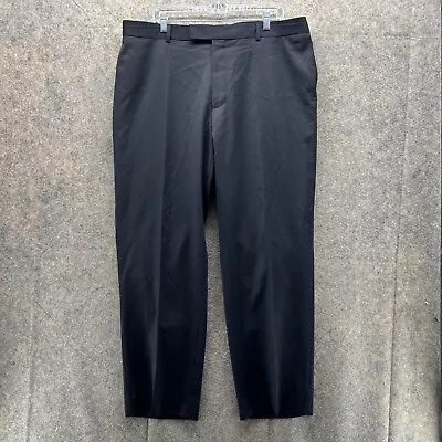 Hugo Boss Pants Mens 40R Casual Blue Trousers Chino Pleated James Brown Stretch • $39.88