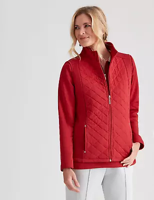 Noni B - Womens Regular Cotton Vest - Red Winter Jacket - Quilted - Fleeced • $15.48