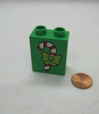 Lego Duplo CANDY CANE CHRISTMAS HOLIDAY CELEBRATION Specialty Printed Block Cute • $2.23