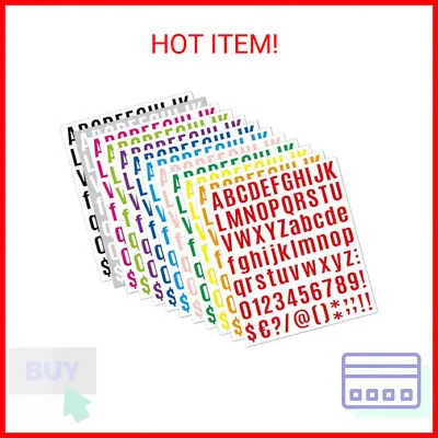 12 Sheets Alphabet Stickers Large 972 Letter Stickers 1 Inch Vinyl Self-Adhesiv • $8.80
