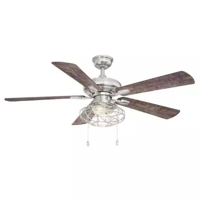 Home Decorator Ceiling Fan W/ Light LED Edison Brushed Nickel Indoor Designed • $116.97