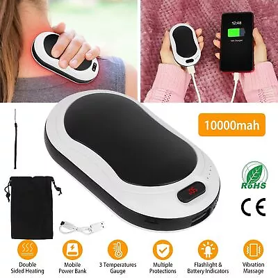 Pocket Double-Side Heating USB Rechargeable Heater Power Bank Hand Warmer Winter • $14.90