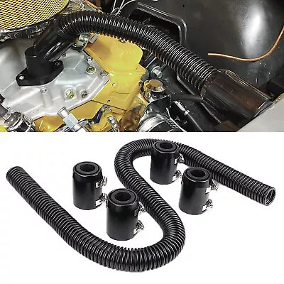 48  Stainless Steel Flexible Radiator Coolant Water Hose Kit With Caps Black • $37.88