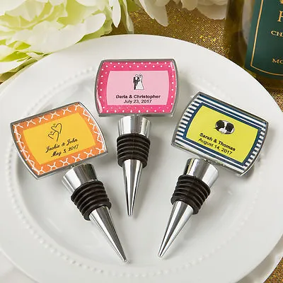 24 PERSONALIZED Epoxy Dome Bottle Stoppers Birthday Baby Party Wedding Favors • $47.95