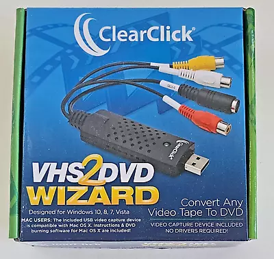 VHS To DVD Wizard Software | USB Video Capture Device Grabber | Digital Video • $34.97