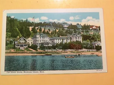 Island House Hotel Mackinac Island Michigan Vintage Postcard 1951 Aerial • $1.99