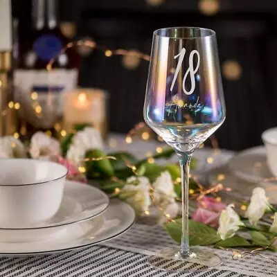 Personalised 18th Birthday Iridescent Wine Glass Gift WIN-2 • £14.99