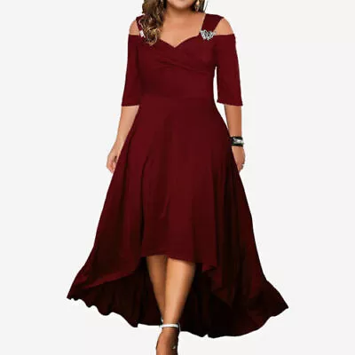 Plus Size Women Party Maxi Dress Lady Irregular Evening Cocktail Swing Ball Gown • £20.59