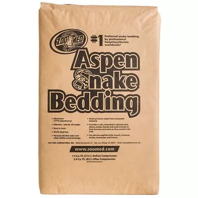 Zoo Med Aspen Snake Bedding - Odorless Safe - Snakes Lizards - 7.5 Cu Ft Bale • $113.91