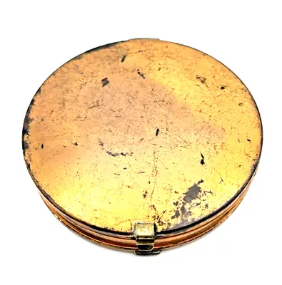 Vintage Round Copper Plated Gut Cast Tin Fly Fishing • $45